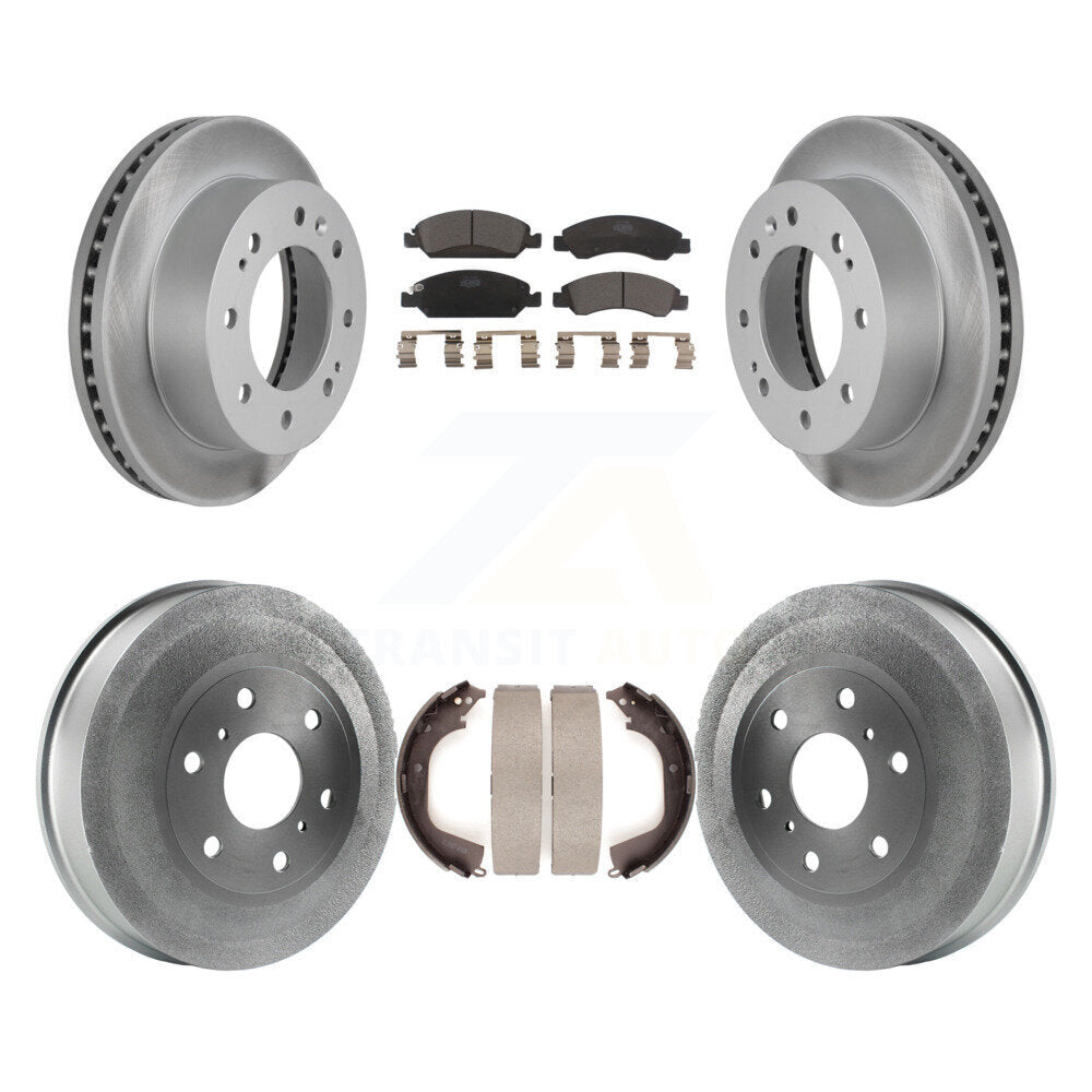 Front Rear Coated Brake Rotors Ceramic Pad Drum Kit For Chevrolet Silverado 1500