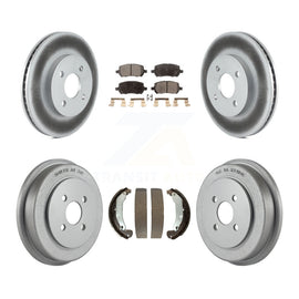 Front Rear Coat Brake Rotor Ceramic Pad Drum Kit For Chevrolet Cobalt Saturn Ion