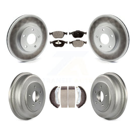 Front Rear Coat Brake Rotors Ceramic Pad Drum Kit For 10-13 Ford Transit Connect