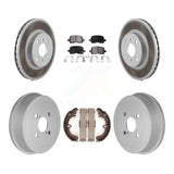 Front Rear Coated Disc Brake Rotors Ceramic Pads And Drum Kit For Toyota Corolla