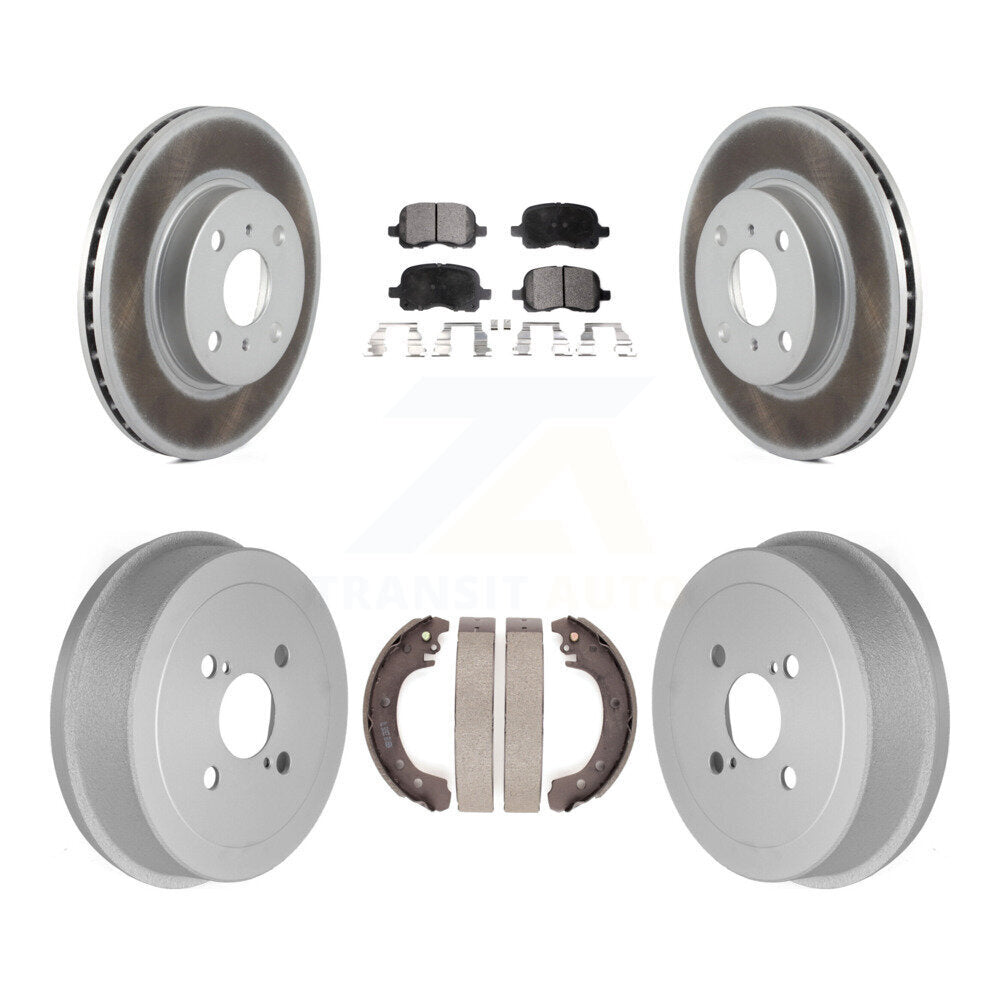 Front Rear Coated Brake Rotor Ceramic Pad Drum Kit For Toyota Corolla From 04 02