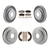 Front Rear Coated Disc Brake Rotors Ceramic Pads And Drum Kit For Honda Civic