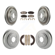 Charger l&#39;image dans la galerie, Front Rear Coated Disc Brake Rotors Ceramic Pads And Drum Kit For Honda Civic