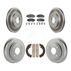 Front Rear Coated Disc Brake Rotor Ceramic Pad Drum Kit For Honda Civic Acura EL