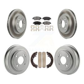 [Front+Rear] 2007-2008 Honda Fit Coated Rotor Drum Brake Kit & Ceramic Pads For Max Braking