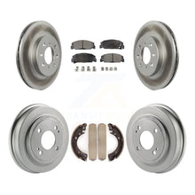 Charger l&#39;image dans la galerie, Front Rear Coated Disc Brake Rotors Ceramic Pads And Drum Kit For Honda Civic