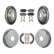 Charger l'image dans la galerie, [Front+Rear] 2001-2005 Toyota Echo Coated Rotor Drum Brake Kit &amp; Ceramic Pads For Max Braking