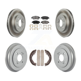 Front Rear Coated Disc Brake Rotors Ceramic Pads And Drum Kit For Honda Fit
