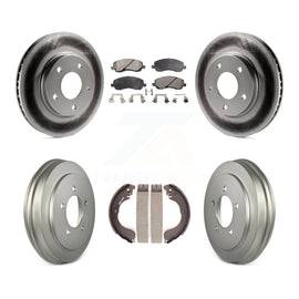 Front Rear Coated Disc Brake Rotors Ceramic Pads And Drum Kit For Dodge Caliber