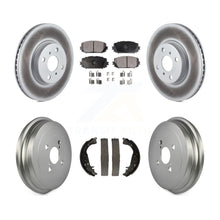 Charger l'image dans la galerie, [Front+Rear] 2012-2013 Toyota Yaris SE Coated Rotor Drum Brake Kit &amp; Ceramic Pads For Max Braking