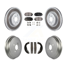 [Front+Rear] 2012-2013 Toyota Yaris SE Coated Rotor Drum Brake Kit & Ceramic Pads For Max Braking