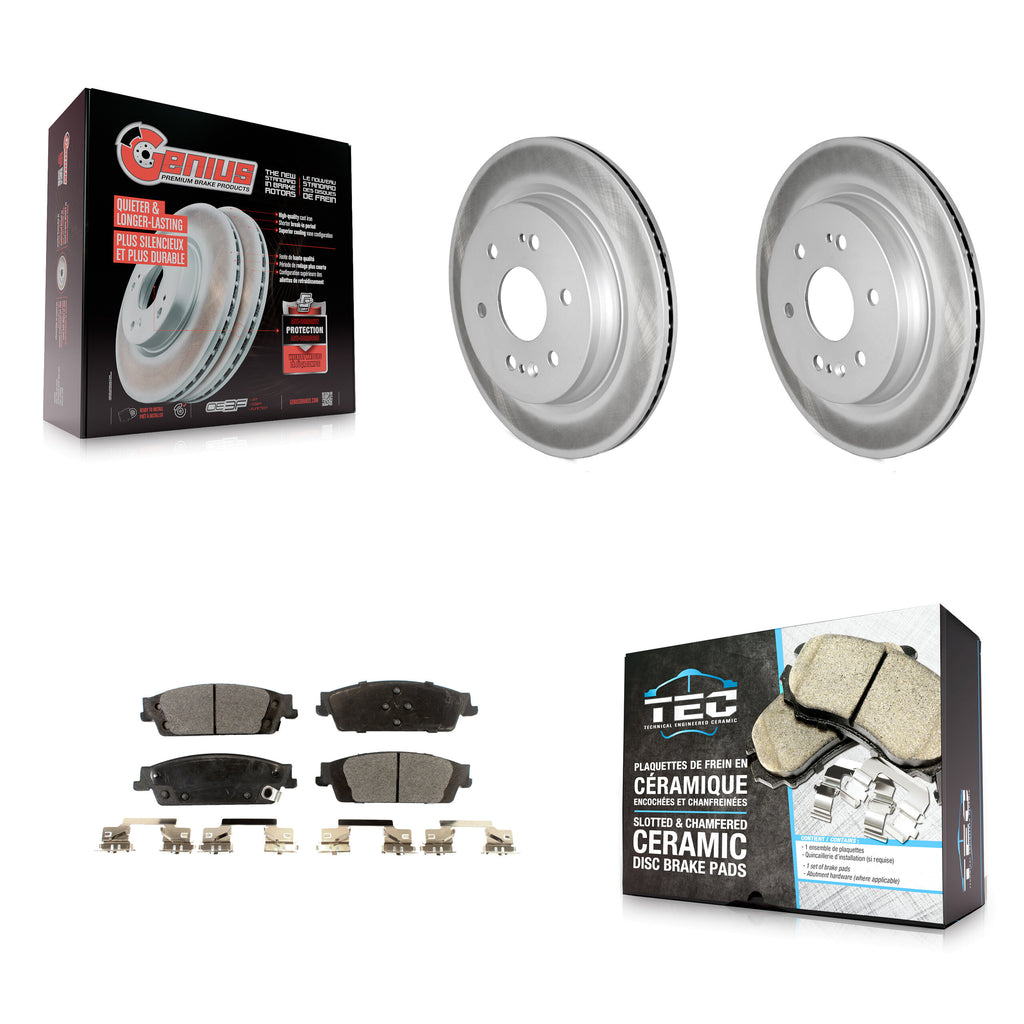 [Rear] 2019 Chevrolet Silverado 1500 LD GMC Premium Coated Rotors & Ceramic Pads Brake Kit For Max Braking
