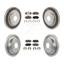 Charger l'image dans la galerie, Front Rear Coated Disc Brake Rotors &amp; Ceramic Pad Kit For Hyundai Accent Kia Rio