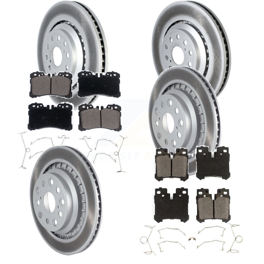 Front Rear Coated Disc Brake Rotors Ceramic Pad Kit (6Pc) For Lexus LS460 LS600h