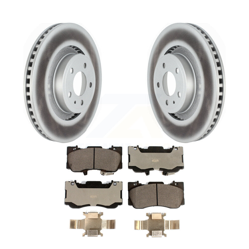 Front Coated Disc Brake Rotors And Ceramic Pads Kit For Ford Mustang