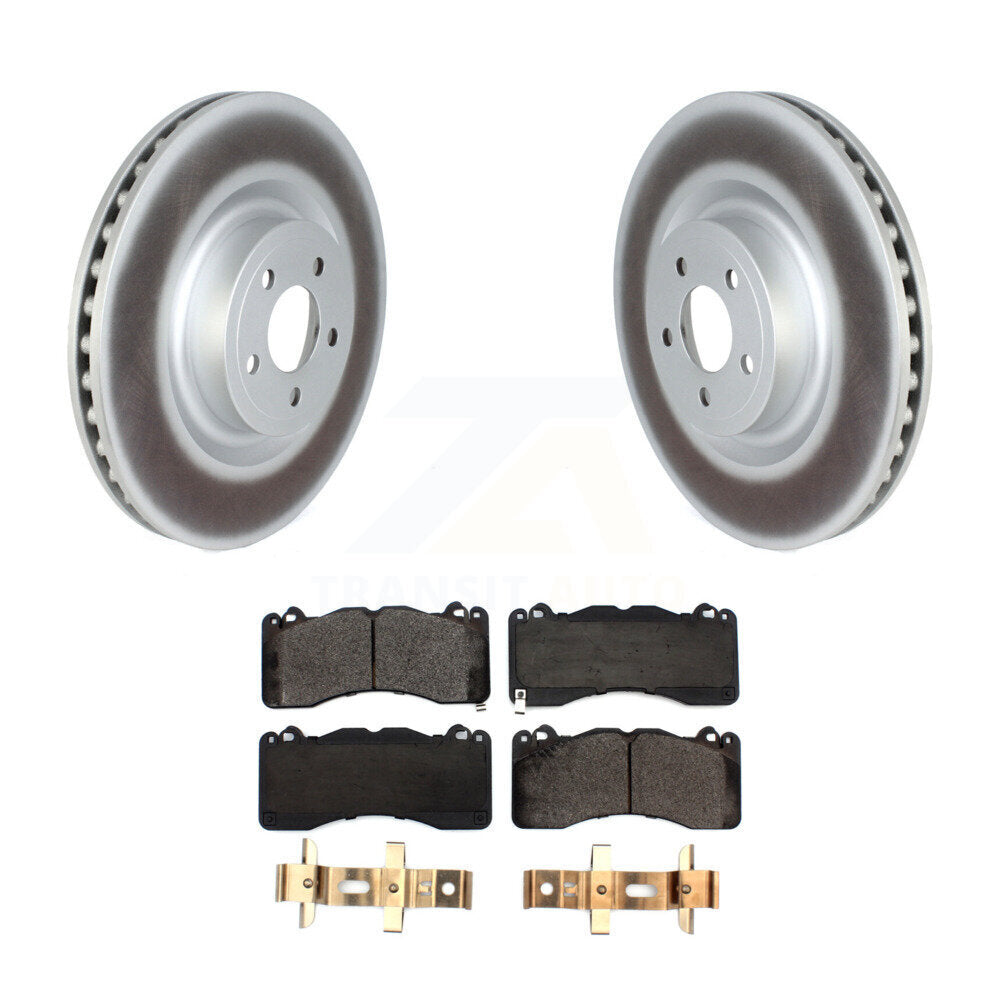 Front Coated Disc Brake Rotors And Ceramic Pads Kit For Ford Mustang