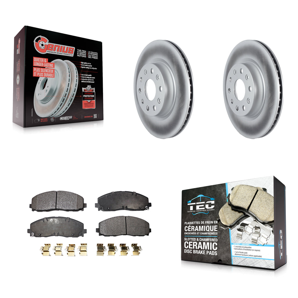 Front Coated Disc Brake Rotors And Ceramic Pads Kit For Jeep Wrangler