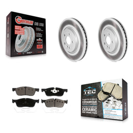 Front Coat Brake Rotors Ceramic Pad Kit For Jaguar F-Pace Land Rover Range Velar