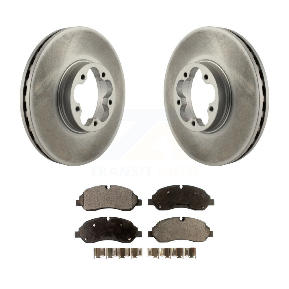 Front Coated Disc Brake Rotors And Ceramic Pads Kit For Ford Transit-350 HD