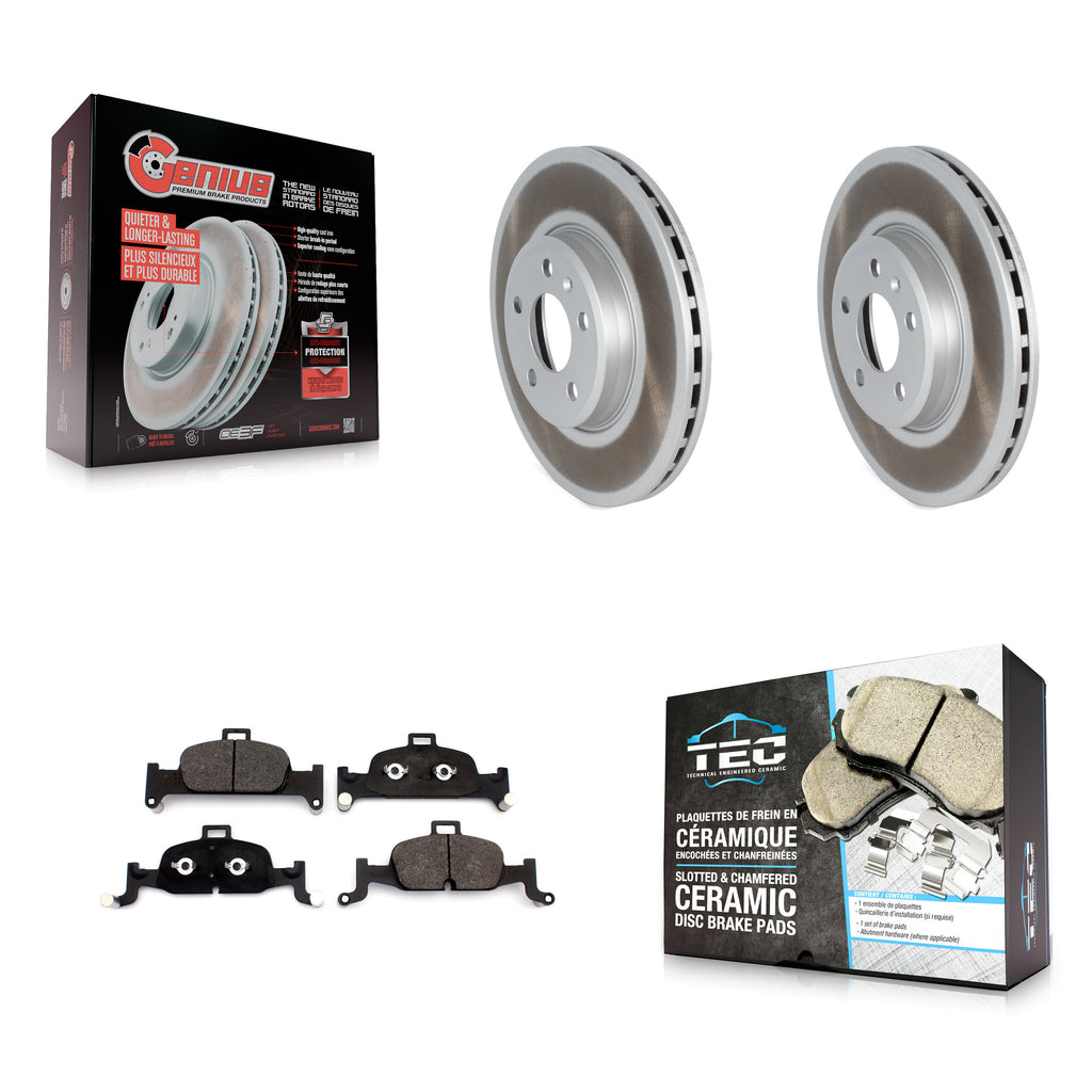 Front Coated Disc Brake Rotor & Ceramic Pad Kit For Audi A4 Quattro A5 Sportback