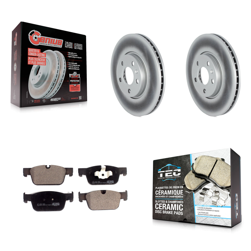 Front Coated Brake Rotor Ceramic Pad Kit For Volvo S90 S60 V60 Cross Country V90