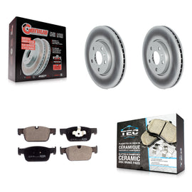 Front Coated Brake Rotor Ceramic Pad Kit For Volvo S90 S60 V60 Cross Country V90