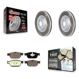 Front Coat Brake Rotors Ceramic Pad Kit For Volvo XC90 With 366mm Diameter Rotor
