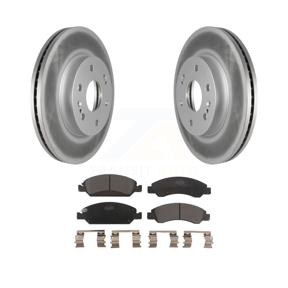 Front Coated Disc Brake Rotors & Ceramic Pad Kit For Chevrolet Silverado 1500 LD