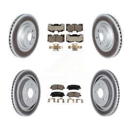 Front Rear Coated Disc Brake Rotors And Ceramic Pads Kit For Ford Mustang