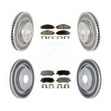 Front Rear Coated Disc Brake Rotors And Ceramic Pads Kit For Ford Mustang