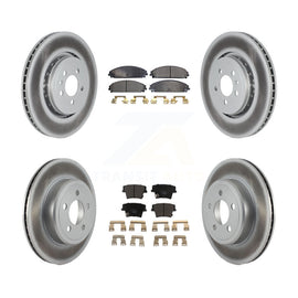 Front Rear Coated Disc Brake Rotors And Ceramic Pads Kit For Dodge Charger
