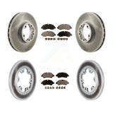 Front Rear Coated Disc Brake Rotors And Ceramic Pads Kit For Ford Transit-350 HD