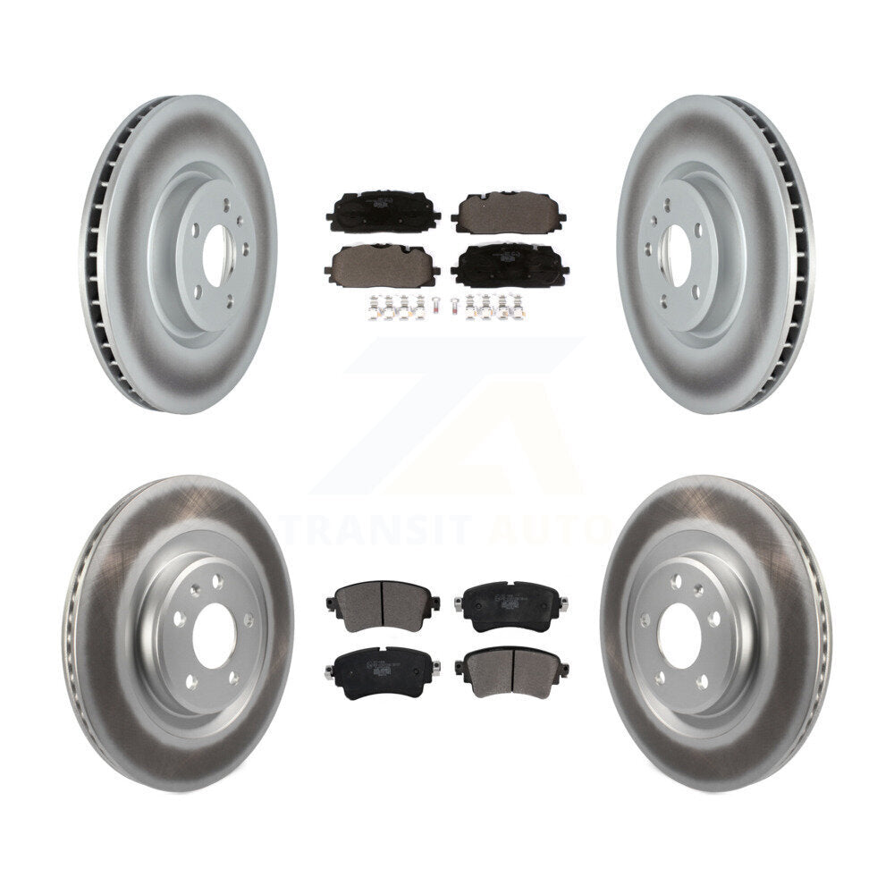 Front Rear Coated Disc Brake Rotors And Ceramic Pad Kit For Audi S5 S4 Sportback