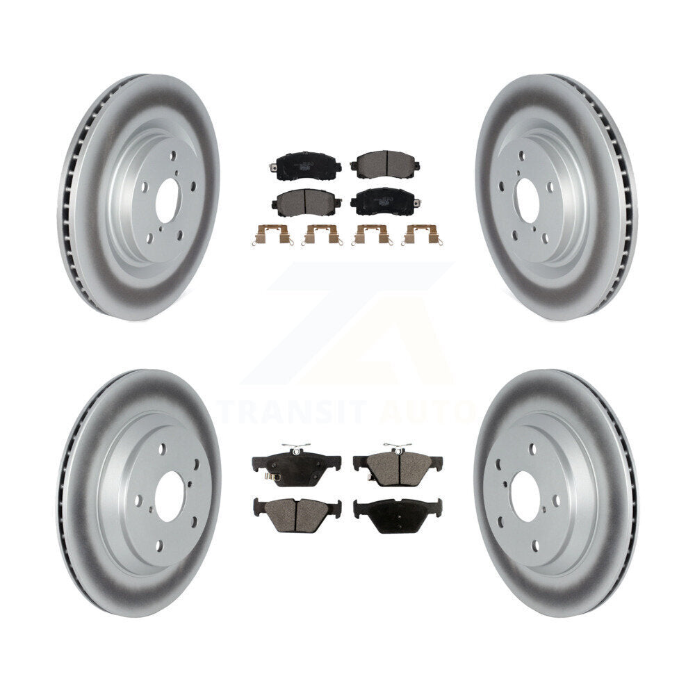 Front Rear Coated Disc Brake Rotors And Ceramic Pads Kit For Subaru Forester