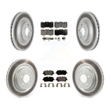 Front Rear Coated Disc Brake Rotors & Ceramic Pad Kit For Land Rover Range Sport