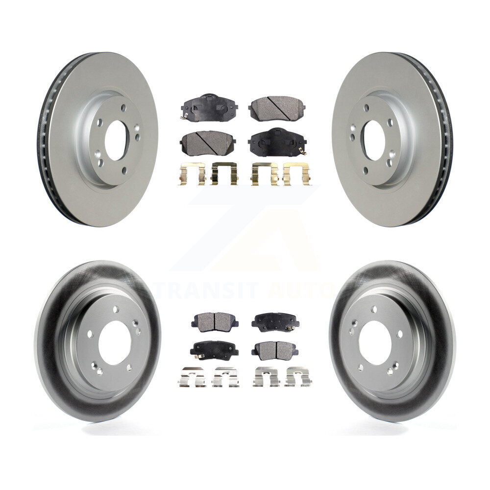 Front Rear Coated Disc Brake Rotors And Ceramic Pads Kit For Kia Soul EV