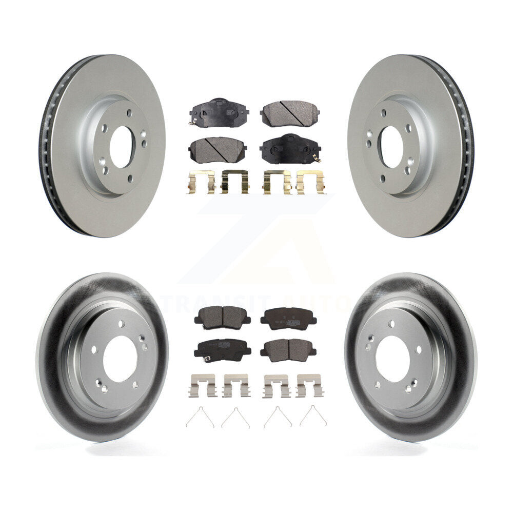 Front Rear Coated Disc Brake Rotors And Ceramic Pads Kit For Kia Soul EV