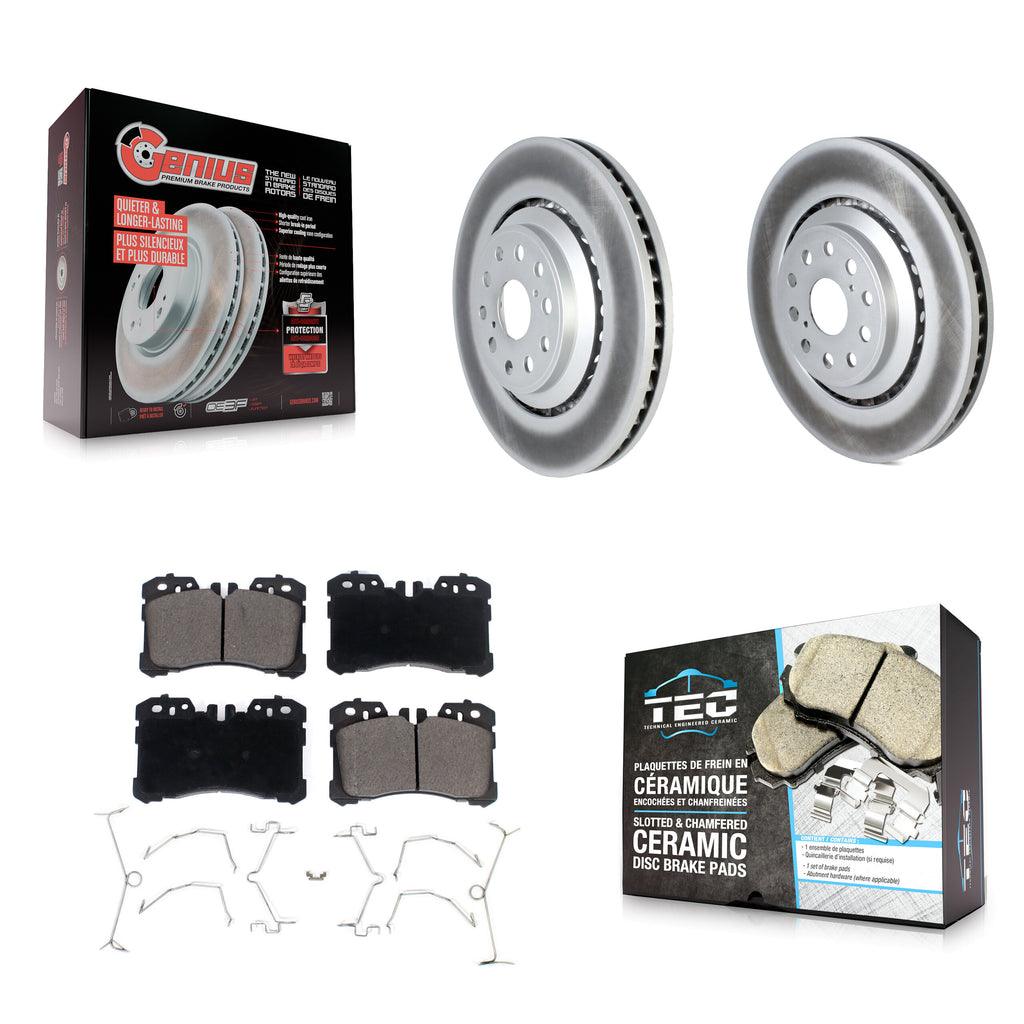 Front Coat Disc Brake Rotors Ceramic Pad Kit For Lexus LS460 LS500 LS600h LS500h