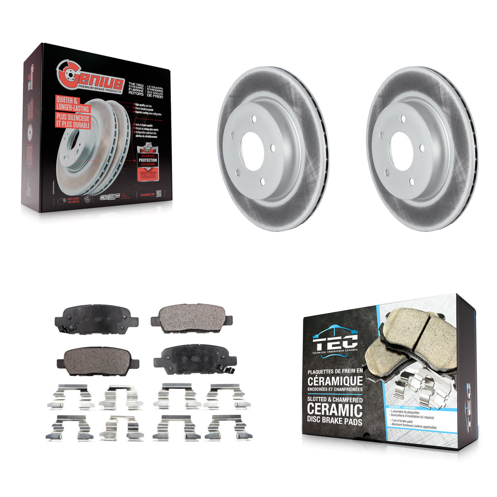 Rear Coated Disc Brake Rotor Ceramic Pad Kit For Nissan Rogue Sport LEAF Qashqai