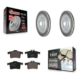 Rear Coated Disc Brake Rotors And Ceramic Pads Kit For Jaguar XF XFR XFR-S