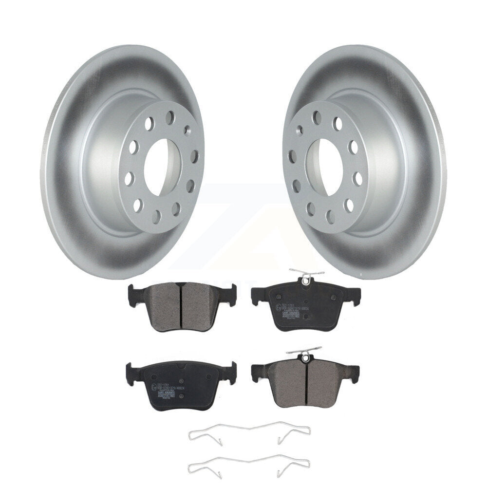 Rear Coated Disc Brake Rotors And Ceramic Pads Kit For Volkswagen Jetta Taos