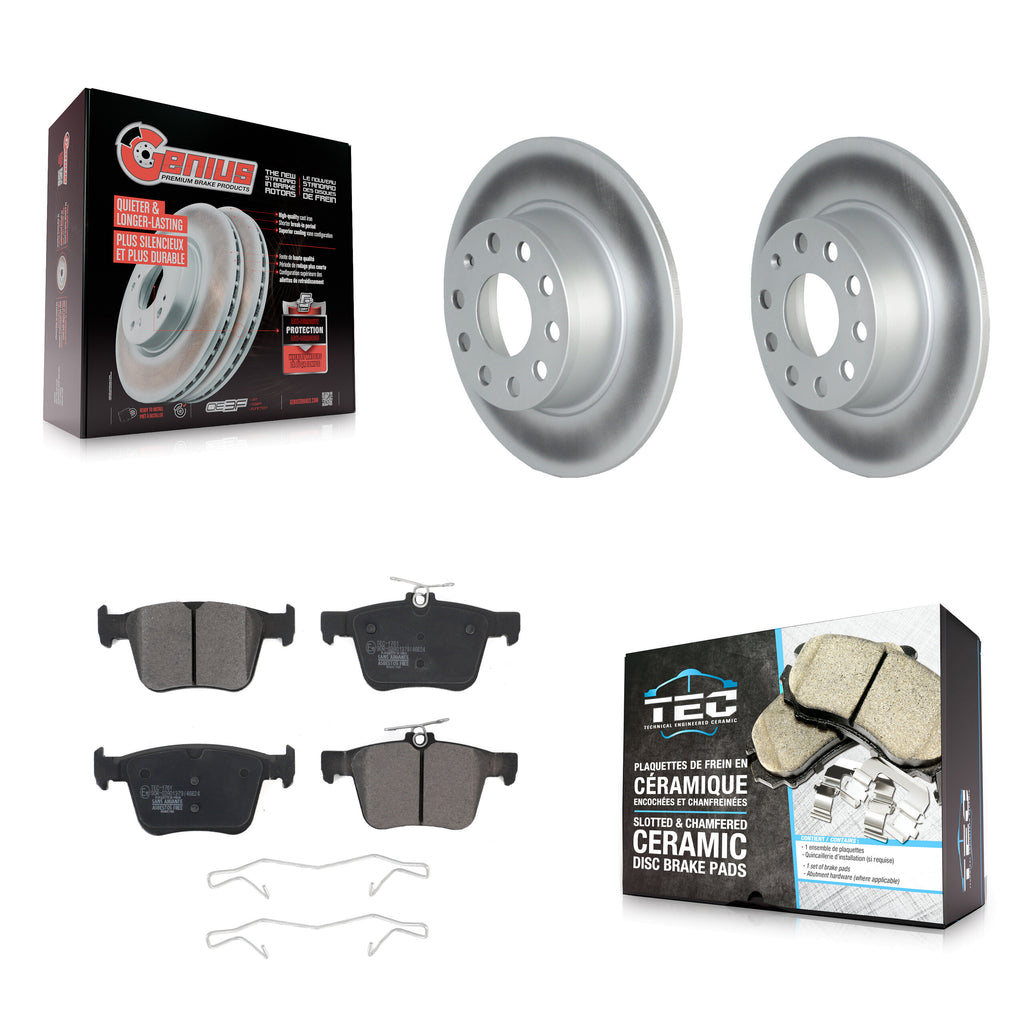 Rear Coated Disc Brake Rotors And Ceramic Pads Kit For Volkswagen Jetta Taos