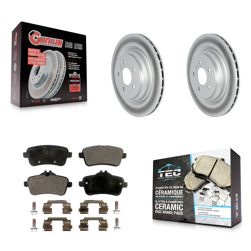 Rear Coated Brake Rotor Ceramic Pad Kit For Mercedes-Benz ML350 GLE350 GLE43 AMG