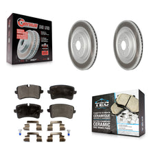 Charger l'image dans la galerie, Rear Coated Disc Brake Rotors And Ceramic Pads Kit For Audi A8 Quattro S6 S7 S8