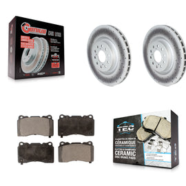 [Front] 2017-2019 Honda Civic Type R Premium Coated Rotors & Ceramic Pads Brake Kit For Max Braking