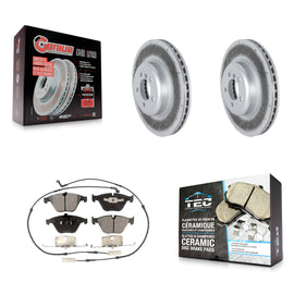 Front Coated Brake Rotor Ceramic Pad Kit For BMW 335i With Blue Painted Calipers