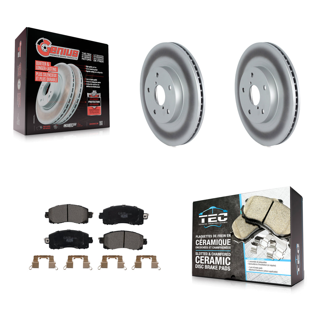 Front Coated Disc Brake Rotors And Ceramic Pads Kit For Subaru Forester
