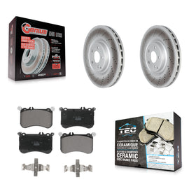 [Front] 2012-2018 Mercedes-Benz CLS550 Premium Coated Rotors & Ceramic Pads Brake Kit For Max Braking