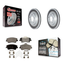 Front Coated Disc Brake Rotors And Ceramic Pads Kit For Kia Niro Hyundai Ioniq