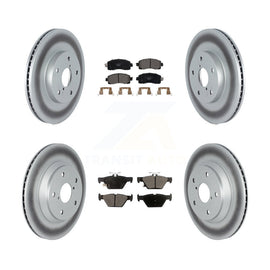 Front Rear Coated Disc Brake Rotors And Ceramic Pads Kit For Subaru Forester